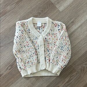Primary Colored Speckled Cream Sweater